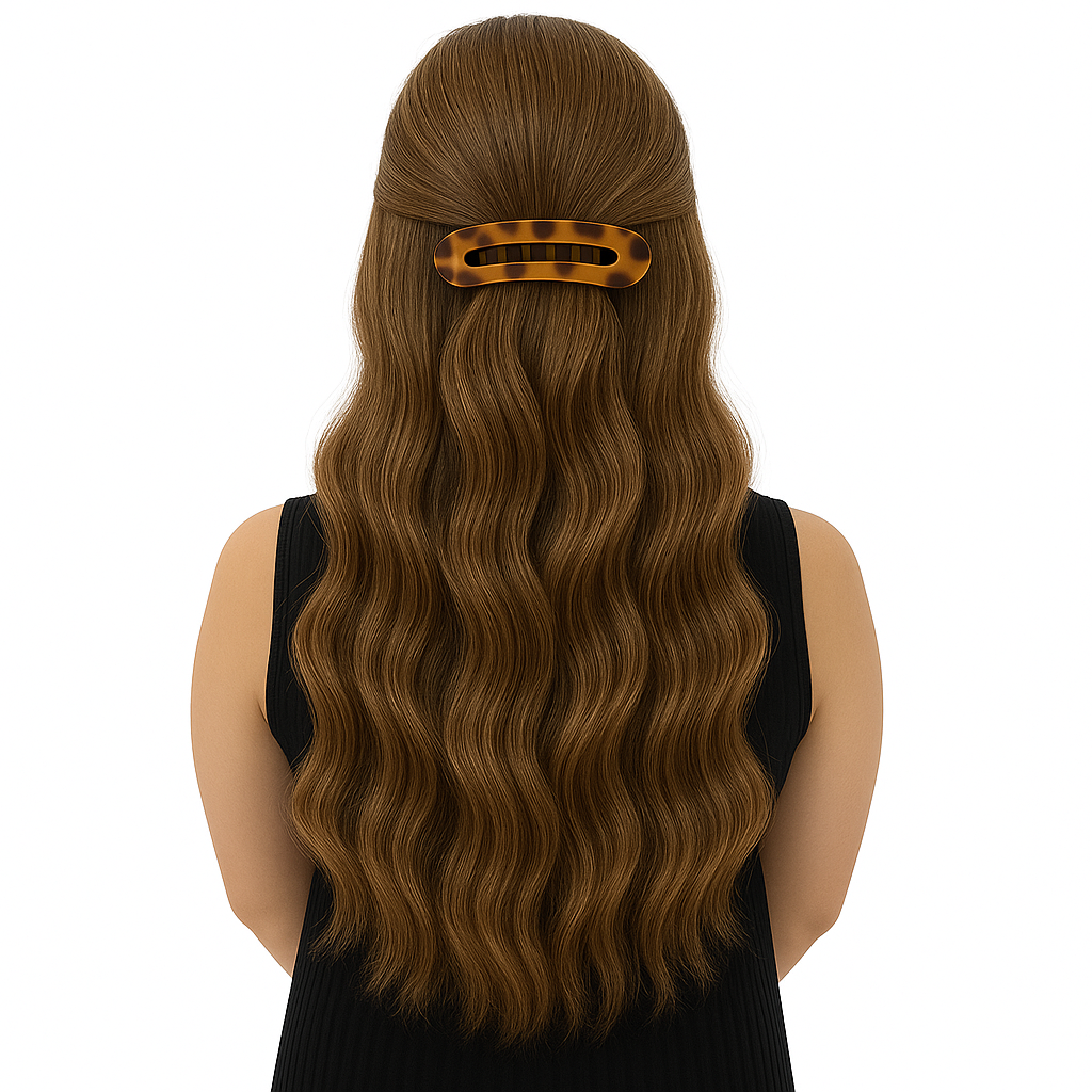 Oval Opulence Lay Flat Hair Clip – Pink Pewter