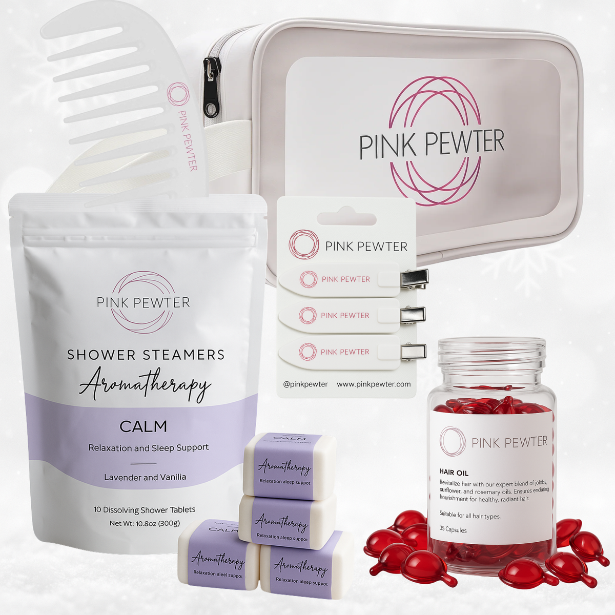 Beauty Zen Ritual Kit with Travel Bag – Pink Pewter