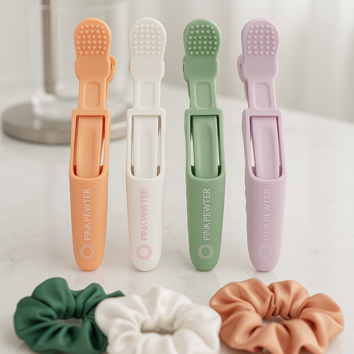 Pastel Bliss: Elevate Your Style with Professional Crocodile Grip No-Slip Sectioning Clips - 4pc