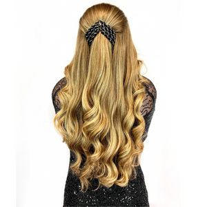 New Year Sparkly Hair with a Glass of Bubbly