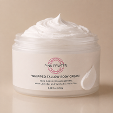 Grass-Fed Tallow Body Cream with Lavender & Vanilla – Deep Moisturizer for Dry Skin, 8.82 oz (250 g)
