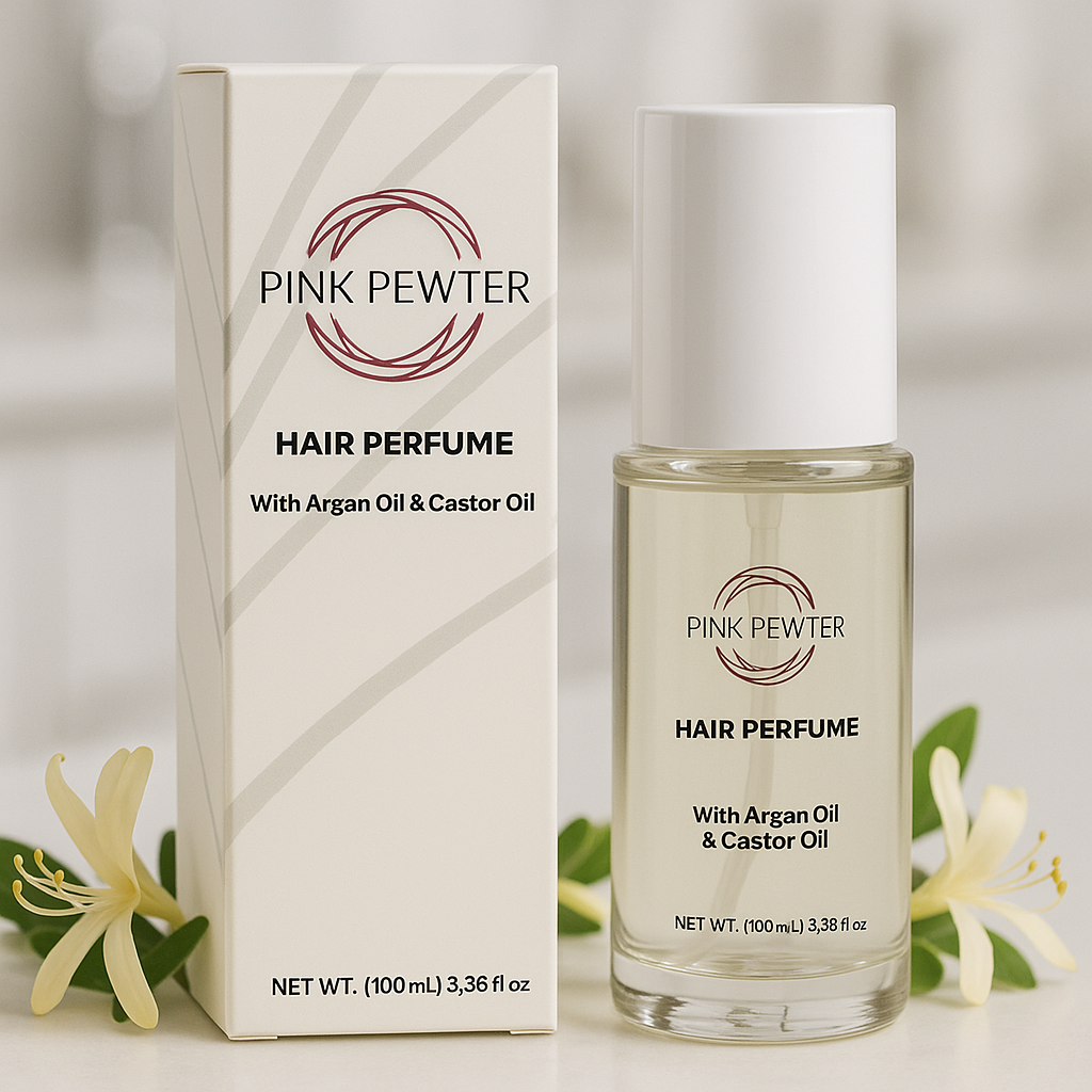 Hair Perfume Spray with Argan & Castor Oil – Long-Lasting Fragrance for Fresh, Shiny Hair – Lightweight, Non-Greasy Hair Mist – 3.4 fl oz (Honeysuckle)