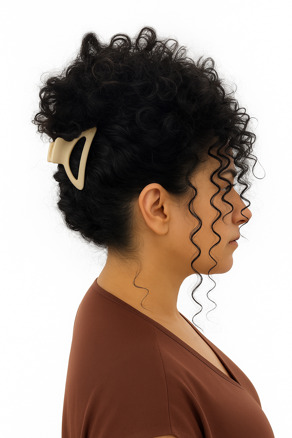 Crescent Moon Claw Hair Clip – Pink Pewter