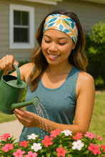 Rue – Wide Style Sports Wrap (Tropical Sunset Leaves)