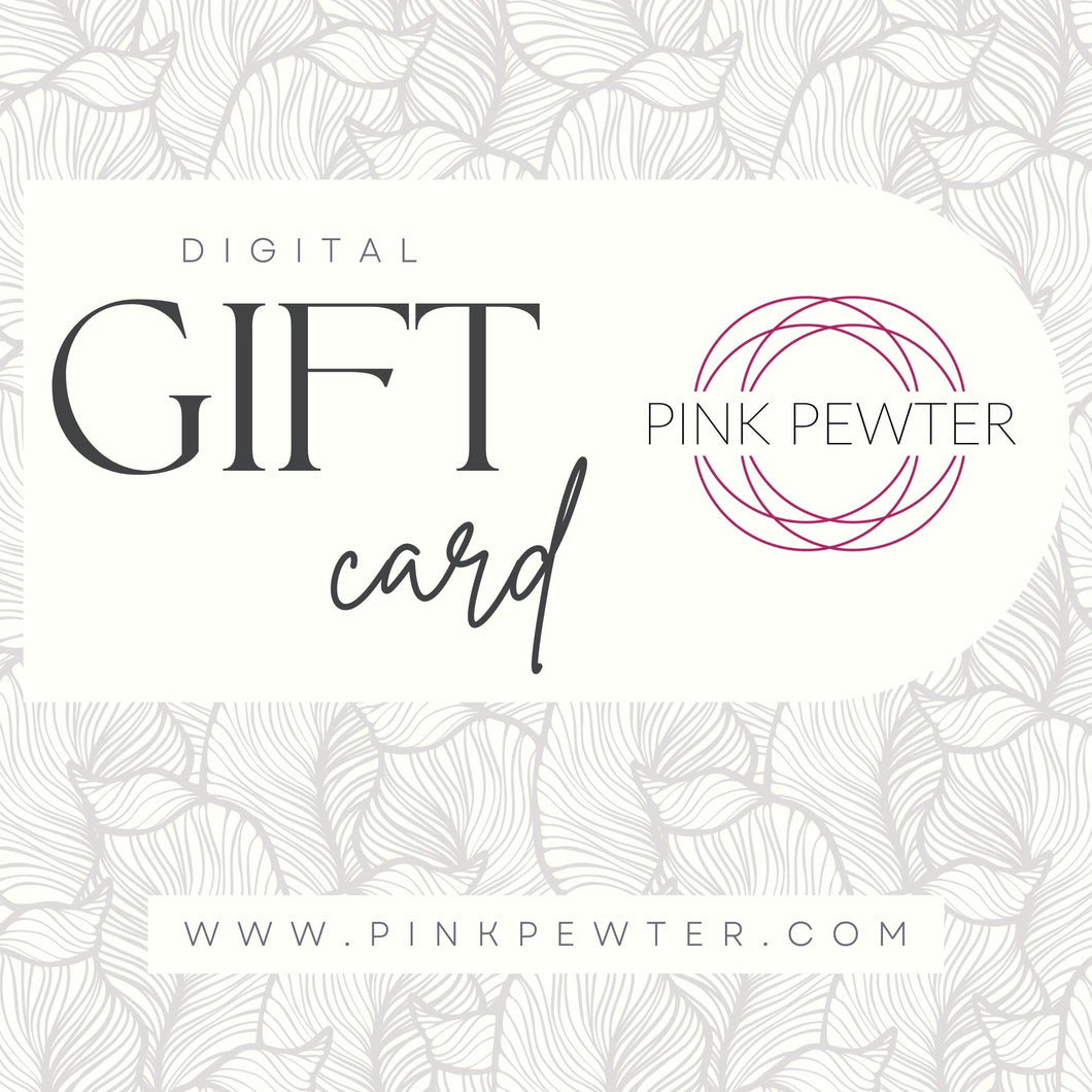Tarjeta de regalo digital de peltre rosa