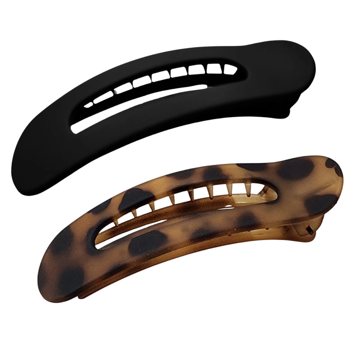 Oval Opulence Lay Flat Hair Clip - 2 Pack (Midnight Safari)