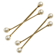 Elegant Pearlesque Hair Pin Duo Set