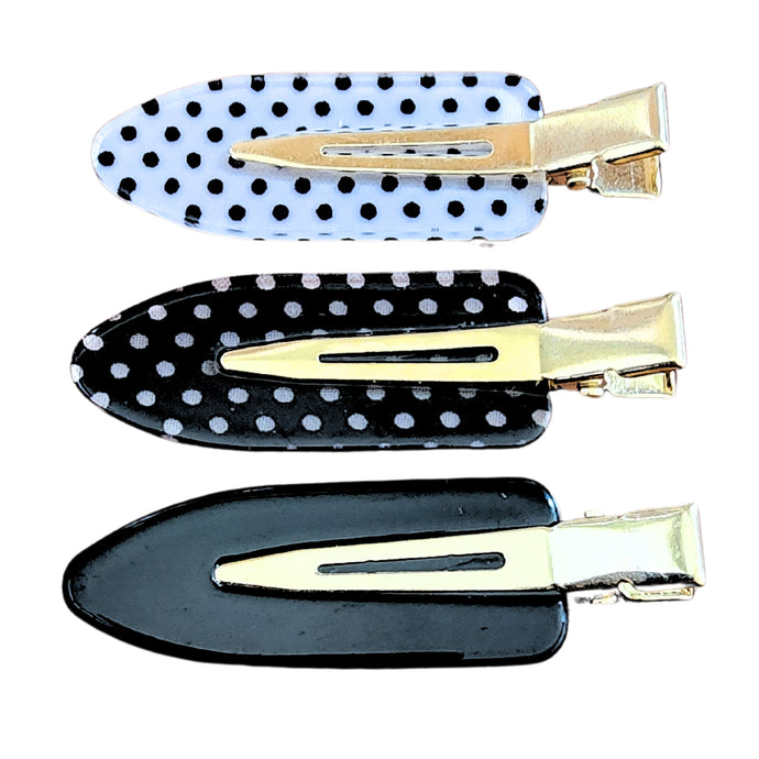 Creaseless Hair Styling and Sectioning Clips - 3pk (Polka Dot Charm)