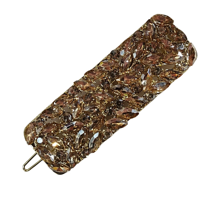 Crystal Chic - Metal Rectangle Hair Clip (Gold)
