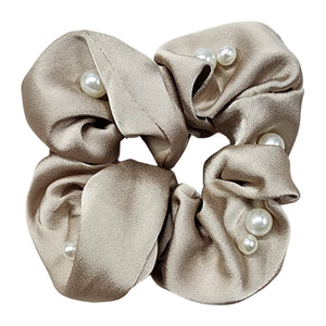 Flashy Pearl and Satin Scrunchie - 3 Pack