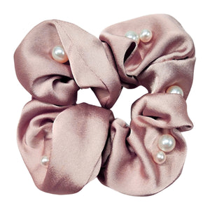 Flashy Pearl and Satin Scrunchie - 3 Pack