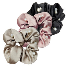 Flashy Pearl and Satin Scrunchie - 3 Pack