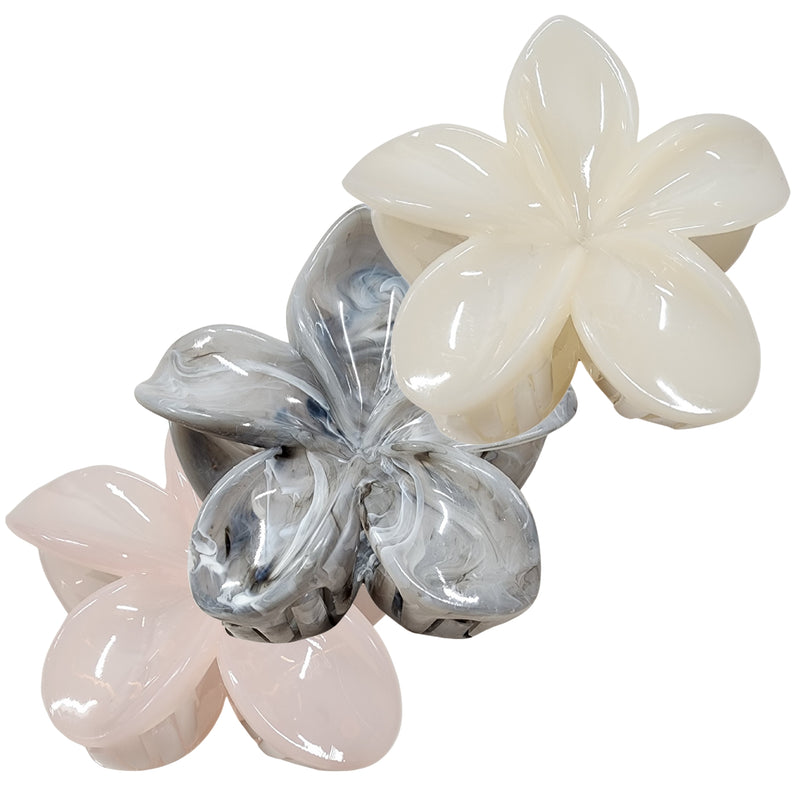Floral Grace Claw Hair Clips (3 Pack) – Pink Pewter