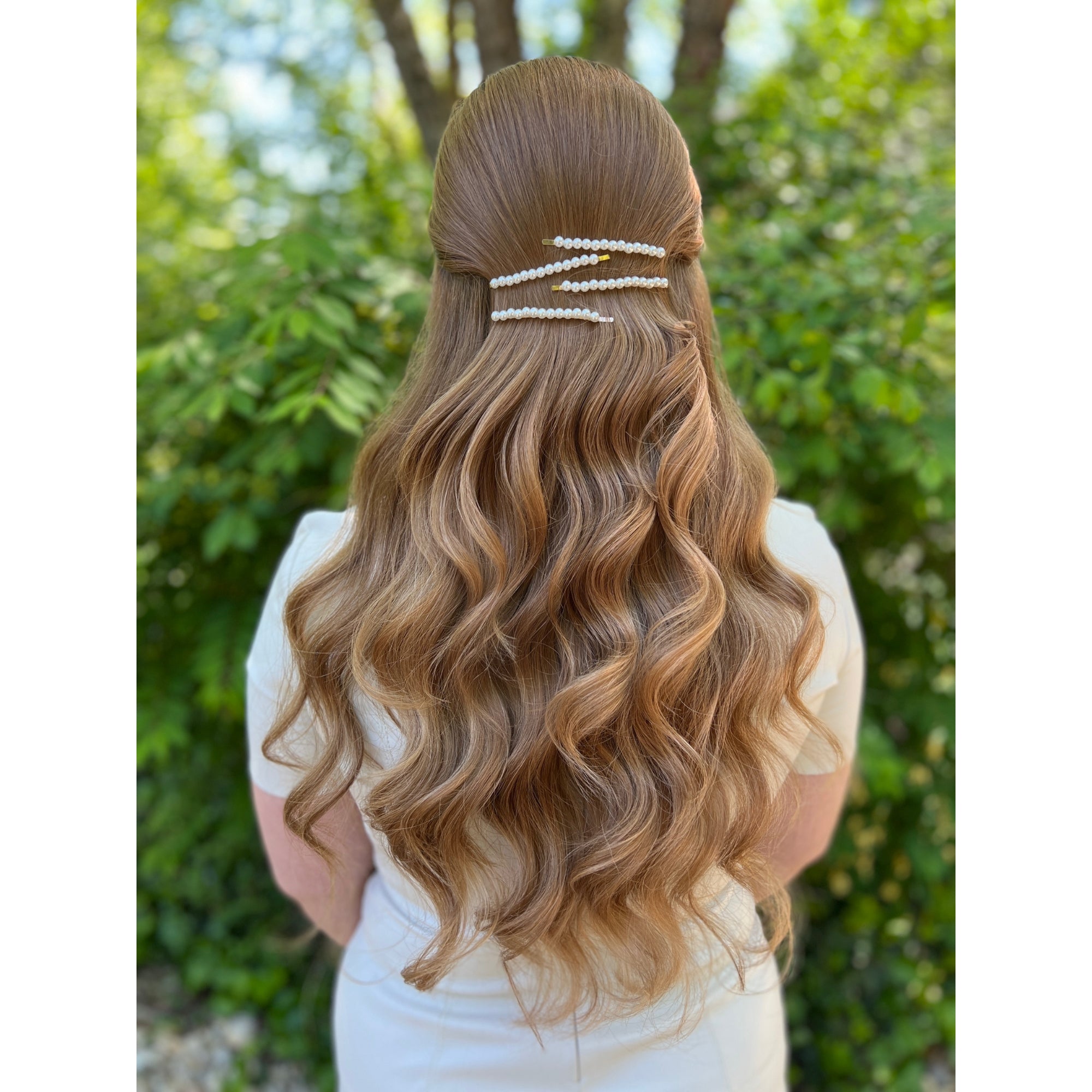 Grace Kelly Pearl Bobby Pins (2pc) – Pink Pewter