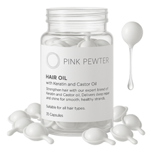 Hair Oil Capsules – Strengthening Blend with Olive, Jojoba, Sunflower Seed, Castor Oil, Rosemary & Keratin (Repair and Frizz Control)