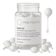 Hair Oil Capsules – Strengthening Blend with Olive, Jojoba, Sunflower Seed, Castor Oil, Rosemary & Keratin (Repair and Frizz Control)