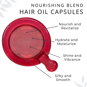 Lightweight Hair Oil Capsules - Nourishing Blend with Olive, Jojoba, Sunflower Seed and Rosemary Oil (Shine and Frizz Control)