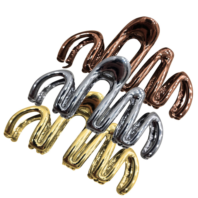 Metallic Whirl Claw Hair Clip - 3pc (Metal Whirlwind)
