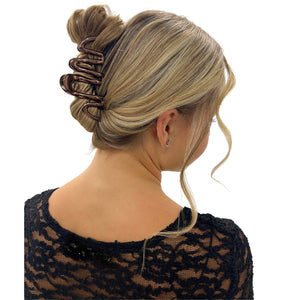 Metallic Whirl Claw Hair Clip - 3pc (Metal Whirlwind)