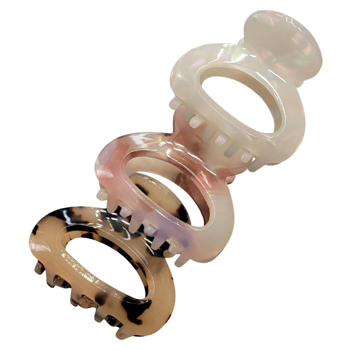 Marbled Mini Claw Hair Clip - (3pc) ()