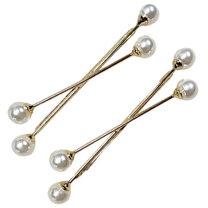 Elegant Pearlesque Hair Pin Duo Set