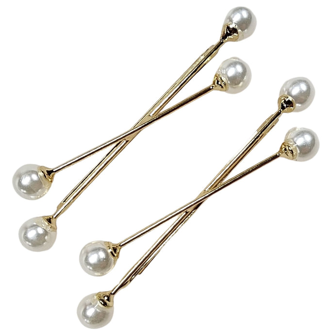 Elegant Pearlesque Hair Pin Duo Set