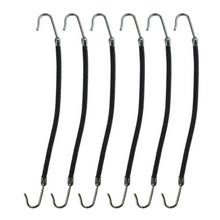 Elásticos Bungee de calidad profesional con ganchos - 6 piezas (5" negro)