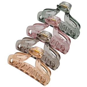 Translucent Clawed Hair Clip - 4 Pack