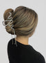 Serpentine Metal Claw Clip with Tassel (Silver)