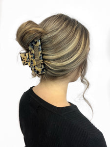 Marbled Rectangle Claw Hair Clip (Leopard)
