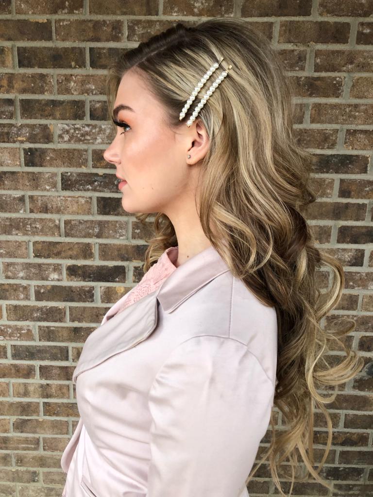 Grace Kelly Pearl Bobby Pins (2pc) – Pink Pewter