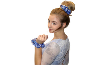 Silky and Smooth Metallic Dots Scrunchie (Aqua Marine)