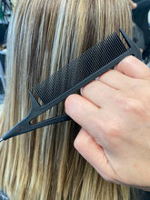 "Never Let Go" Carbon Fibre Styling and Highlighting Comb (Black 10.25") #2