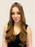 Floriated and Embroidered Wide Headband (Black Blossoms)