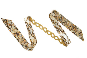 Miss Maison - Ribbon Head Wrap / Belt (Snake / Gold)