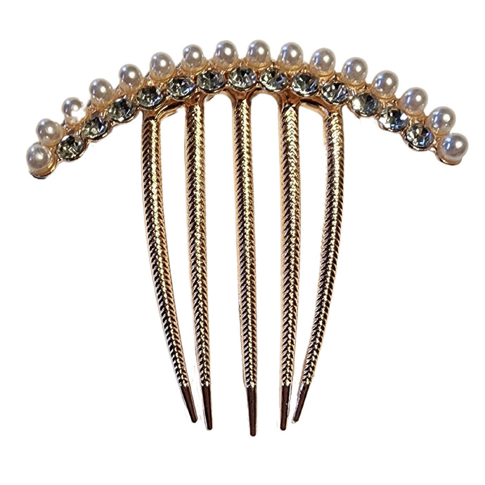 Pearl and Rhinestone Encrusted Hair Comb