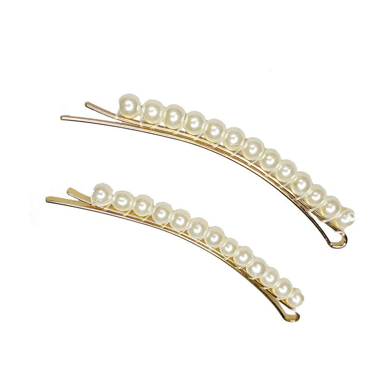 Grace Kelly Pearl Bobby Pins (2pc) – Pink Pewter