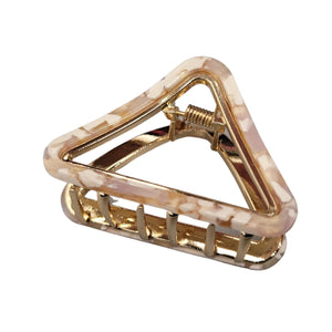 Marbled Trigon Metal Clip (Beige)