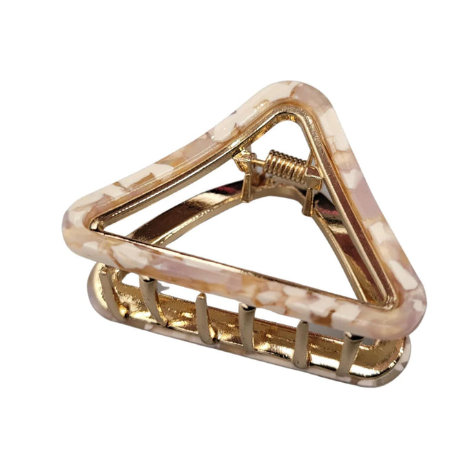 Marbled Trigon Metal Clip (Beige)