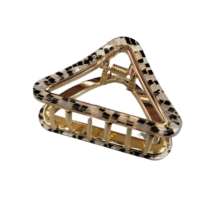Marbled Trigon Metal Clip (Zebra)