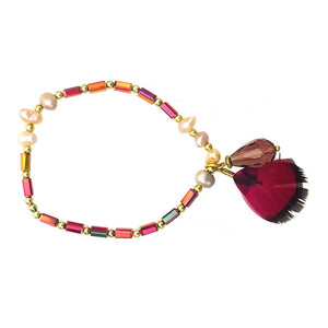 Zigi - Pulsera Elástica (Rubí / Rojo)