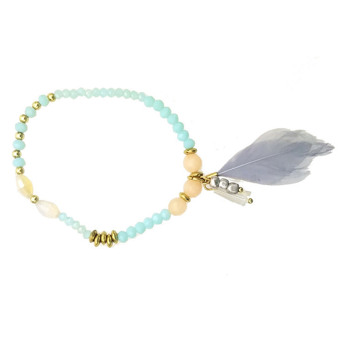 Zigi - Pulsera Elástica (Gris / Aqua)