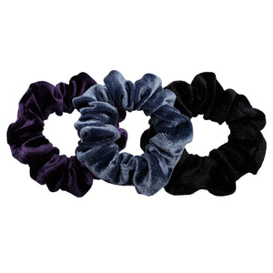 Luxe Velvet Scrunchie 3-Pack (Black Raspberry)