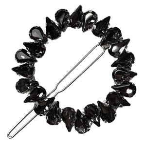 Sky Wheel Metal Crystal Hair Clip (Gunmetal)