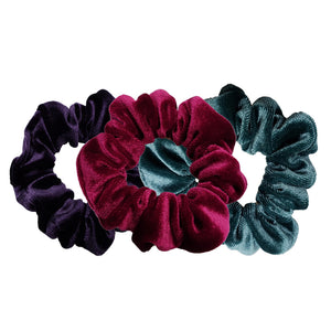 Luxe Velvet Scrunchie 3-Pack (Wild Berry)