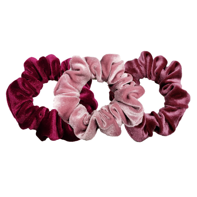 Luxe Velvet Scrunchie 3-Pack (Cherry Berry)