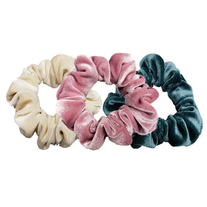 Luxe Velvet Scrunchie 3-Pack (Cotton Candy)
