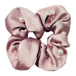 Flashy Pearl and Satin Scrunchie