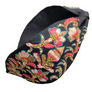 Floriated and Embroidered Wide Headband (Black Blossoms)