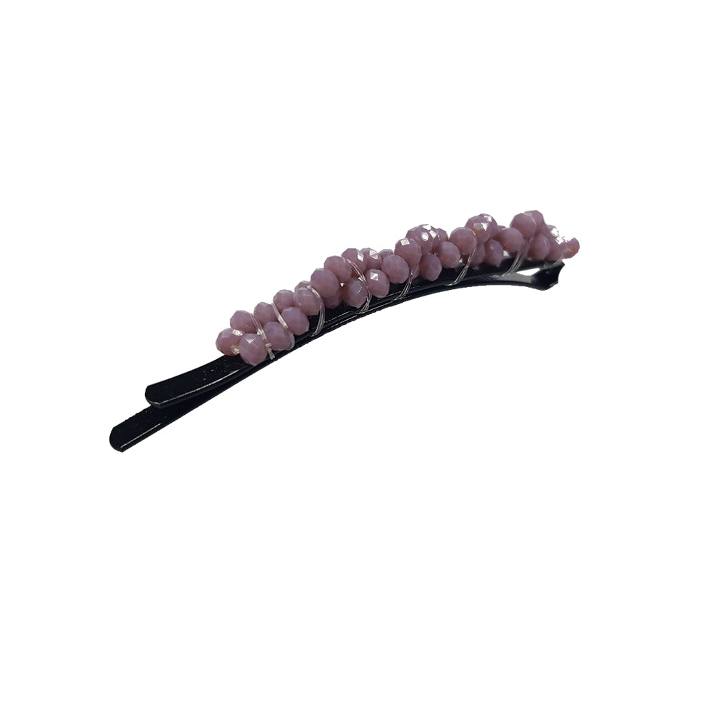 Bobbi - Beaded Rounded Bobby Pin (Lavender)